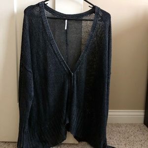 free people button sweater